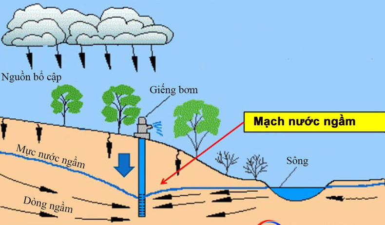 mạch nước ngầm dưới lòng đất